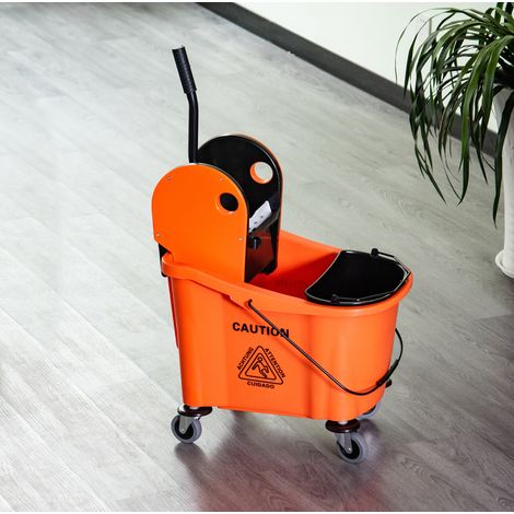 Carro de limpieza con cubo y escurridor 36 L naranja HAVRYA (1/3)