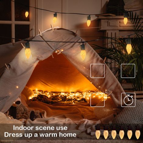 Outdoor Light Garland 15M 20 LED Guinguette Garland Waterproof IP65 Outdoor Indoor Light Garland Decoration Christmas Birthday Wedding Party Patio Garden Tree (1/5)