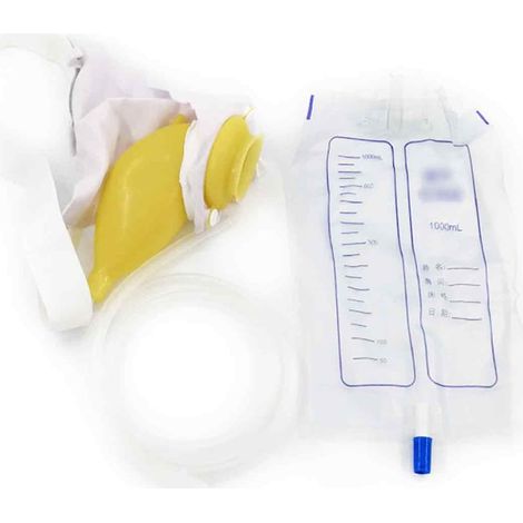 Collecteur d'urine homme QttvbTna BT-4, 1000ml, jaune transparent, poche de drainage urinaire portable, dispositif médical de collecte, réservoir stérile à usage unique, commodité pour patients alités (1/5)