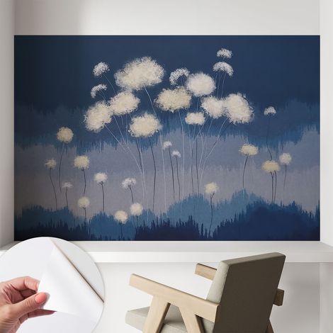 Carta da parati adesiva - lavabile - decorazione murale - per cucina - pellicola decorativa Puffball bianchi 104x70 cm (1/5)