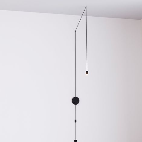 Barcelona Led – Suspension Nébula noire avec interrupteur et prise – LED 6W blanc chaud – Installation murale ou plafond – Driver KeGu inclus (1/5)