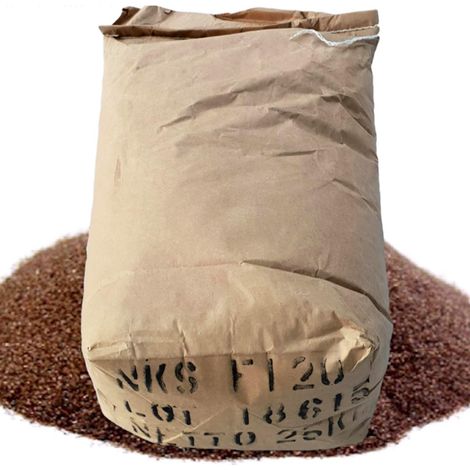 Varan Motors - NEAO-03 Bolsa de 25Kg de �xido de aluminio marr�n (Corindon) MESH 80, al�mina para cabina de arenado y arenadora