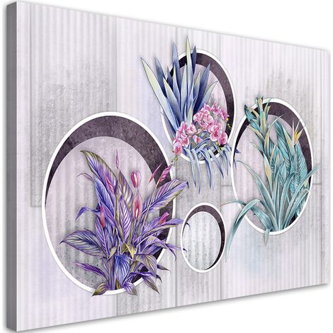 Tableau décoratif Boîtes carrées étagères avec des fleurs 100x70 (1/5)