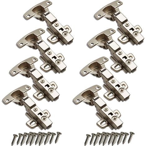SOTECH 8er Set Hettich Sensys Topfband 8645i TH52 Mittelanschlag Öffnungswinkel 110 Grad Scharnier mit Dämpfung Höhe (Distanz) 1,5 mm inkl M4x16mm Schrauben halb Vorliegend Automatikscharniere