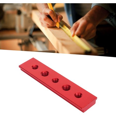 Rail de guidage de 100 mm pour le travail du bois, avec trous, en alliage d'aluminium, pour scie circulaire sur table, scie électrique, modification d'établi (bricolage), rouge (1/5)