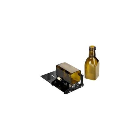 Glasflaschenschneider, verbesserte Version für runde, eckige und Flaschen mit Hals, geeignet für Wein-, Bier-, Whisky-, Champagner-, Wasser- und Limonadenflaschen - Crezuo