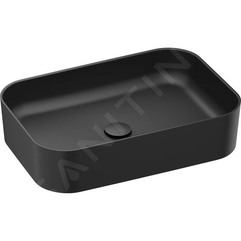 Ravak Ceramic - Vasque à poser, 55x37 cm, sans trop-plein, noir mat XJX0D155001 (1/3)