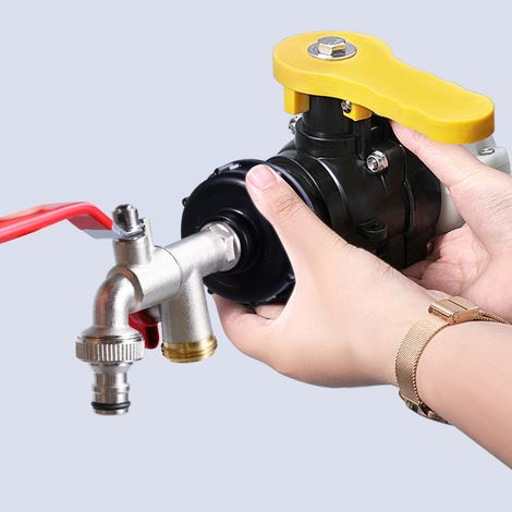 Seau De Tonne Tuyau De Robinet Adaptateur De Tuyau De Robinet Accessoires De Valise Fourre-Tout IBC Barils De Tonne Raccords Robinets Adaptateur De Réservoir IBC Adaptateur De (1/4)