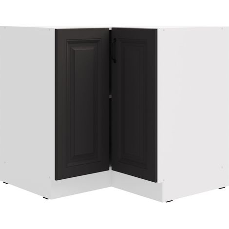 Eckunterschrank 90x90 cm Stilo Grau Küchenzeile Küchenblock Küche Landhaus (1/4)