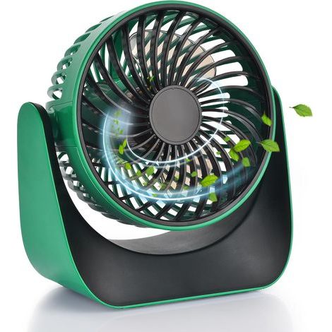 Tischventilator, tragbarer Tischventilator, leiser Ventilator, 360° verstellbar, geeignet für Zuhause oder Büro, Reisen, umweltfreundlich (1/5)