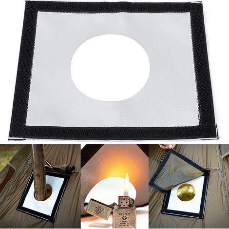 Cache-prise pour réchaud de tente, kit de protection thermique et ignifuge pour le tuyau et la cheminée du réchaud de tente, kit de protection pour le sommet du réchaud (1/5)