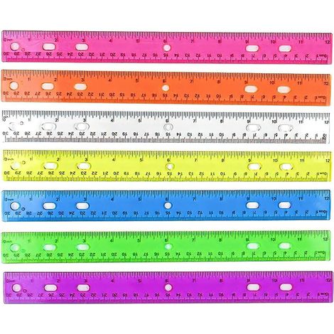 Règle transparente de 30 cm avec trou, outil mesure mathématique (1/5)