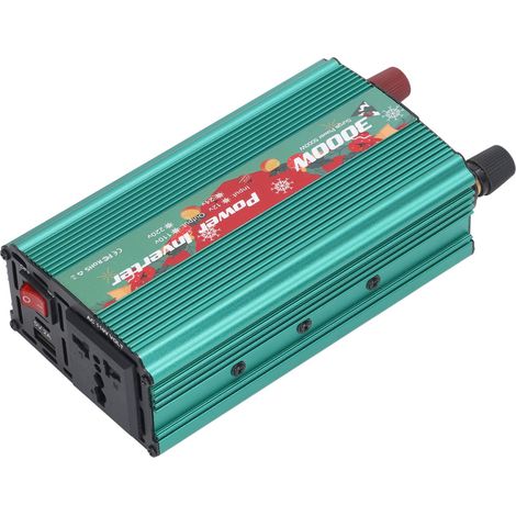 Onduleur Sinus Pur Aluminium 12V vers 220V 3000W Silencieux Chargeur Polyvalent Vert 50Hz (1/5)