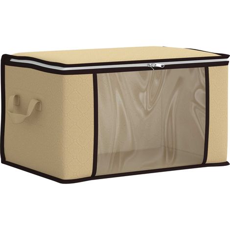 Aufbewahrungsbox mit transparentem Seitenfenster Creme vidaXL