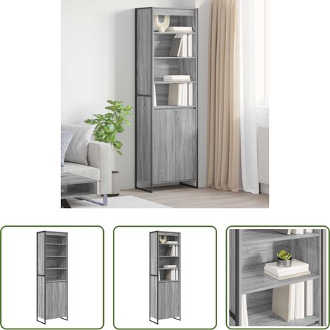 Industriestil - Hohe Schränke 2 pcs Graues Sonoma 60 x 36 x 200 cm (1/5)