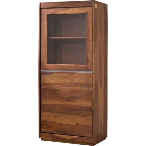 Vitrine Sheesham 63x40x147 noble unique lackiert SYDNEY 105
