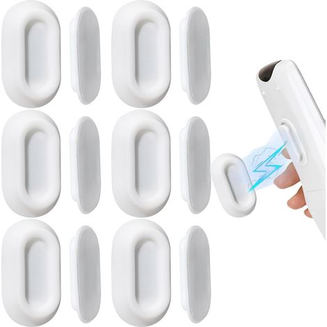Set di 6 supporti magnetici per telecomandi, da parete, in morbido silicone con forte adesivo, compatibili con TV, condizionatori e ventilatori per casa, scuola e ufficio (bianchi) (1/5)