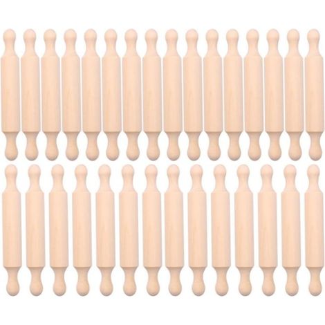 Pack of 20 Mini Wooden Rolling Pin 6 Inch Long Kitchen Rolling Pin Small Rolling Pin for Wooden Dough for Children Fondant (1/5)