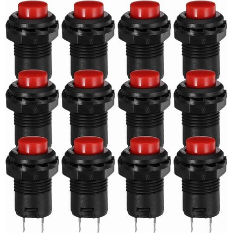 Lot de 12 interrupteurs à bouton-poussoir momentanés pour panneaux de signalisation (1/5)