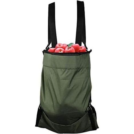 Jardin Fruit Cueillette Tablier - Grand Cueillir des Fruits Sac À Toute épreuve Tissu Oxford - Poches de Rangement Vertes pour Fruits Légumes avec Taille Ajustable pour Femme Homme (1/5)