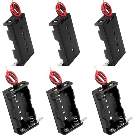 6 Pièces Support de Batterie AA Supports de Piles en Plastique 1,5V avec Fils et Interrupteur (1/5)