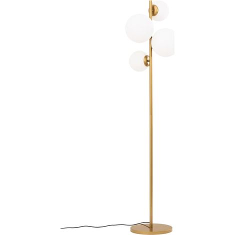 [NEUWERTIG] B-Ware Stehleuchte Lampe Fazli Gold Glas Metall 162 Cm E14 Led 4 Flammig Schalter Lampe