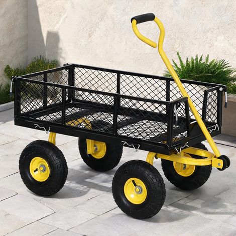Chariot de jardin negro y Amarillo en acero Goma 104 x 54 x 51 cm (1/5)
