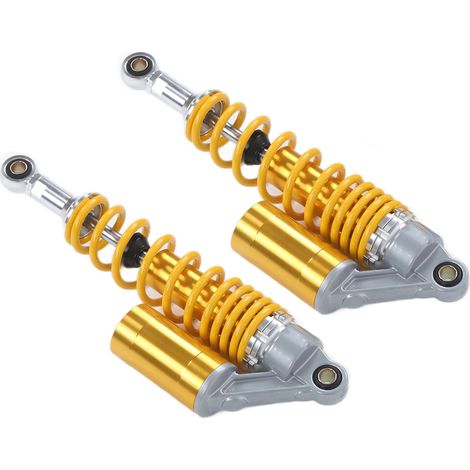 Paire d'amortisseurs moto 340mm, ressort de suspension arrière universel pour quad 4x4 et SUV, couleur jaune (1/5)