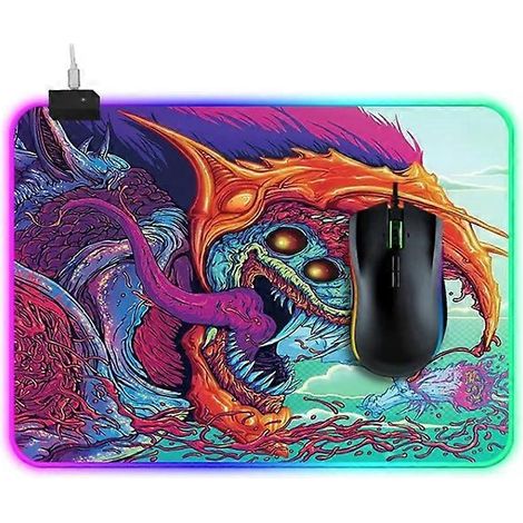 Tapis de souris lumineux - Motif monstre, 35 x 25 x 0,4 cm, (1/5)