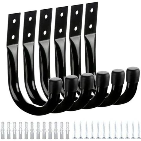 Portautensili da giardino – Set di ganci a parete per riporre gli attrezzi. Sistema di sospensione a sei pezzi. Organizzazione robusta per attrezzi da giardino. Staffa per montaggio a parete in garage (1/5)