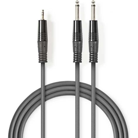 Cable de sonido estereo 2x 635 mm hane pasador de 35 mm niquel plateado 500 metros redondo morkgra funda de carton
