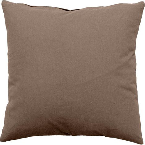 Coussin Déco Uni Déhoussable "Panama" 40x40cm Vison