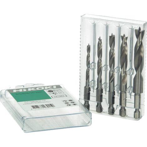 Hikoki tools 781983 - Juego broca 3 punta 1/4" 4-5-6-8-10mm( 5u)