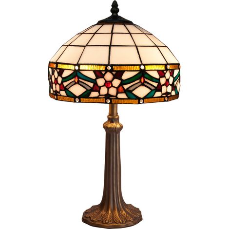 Mittelgroße Tischlampe mit geformtem Sockel und Lampenschirm mit 30 cm Durchmesser aus der Museum-Serie