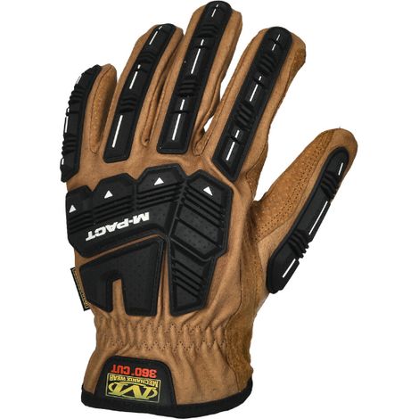 Gants en cuir résistant aux coupures avec protection anti-écrasement M