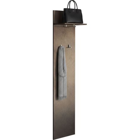 Wandgarderobe Dolo, Hängegarderobe, Hängend, Made in Italy, Struktur aus Edelfurnier, 184 cm hoch, Bronze-Braun