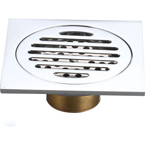 1 siphon de sol carré, inox, 100 mm x 100 mm, épaisseur 3 mm, compatible tubes 50/70 mm, anti-odeur, pour salle de bain cuisine garage (1/5)