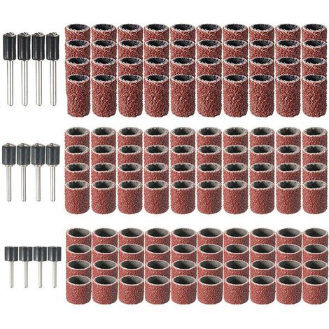 Ortviai Lot de 132 bandes abrasives pour lime à ongles + mandrins – 1/2", 3/8", 1/4", acier inoxydable et émeri (1/5)
