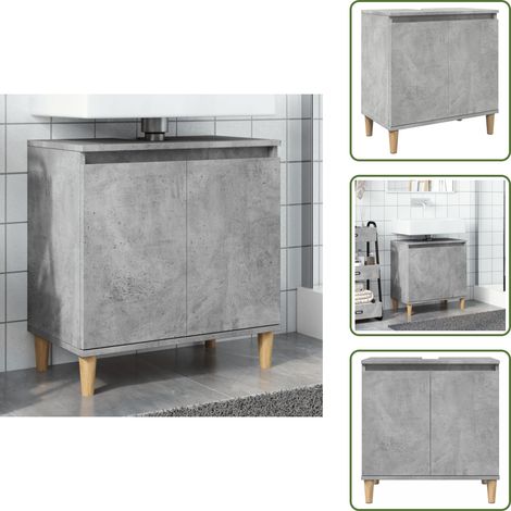 Waschbeckenunterschrank Betongrau 58x33x60 cm Holzwerkstoff - Waschbeckenschrank - Waschbeckenschränke - Waschtisch - Waschtischunterschrank
