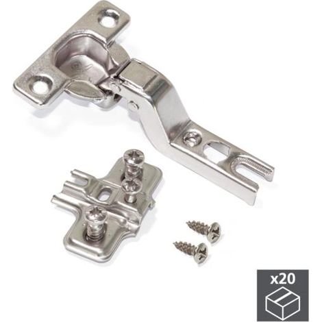 Emuca Bisagra de cazoleta, D. 26 mm, supercodo, apertura 95º, suplemento Euro, 20 ud. -