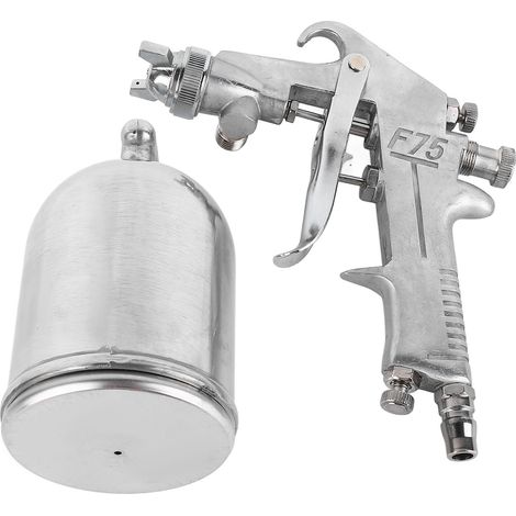 Pistolet à peinture avec pot inox pulvérisation fine pour meuble auto colle (1/5)
