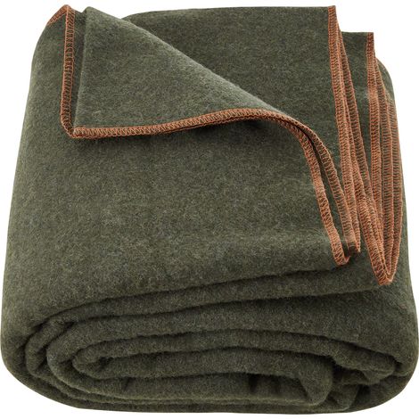 VEVOR Coperta da Campeggio in Lana, Coperta Calda da Stadio, Impermeabile e Antivento, Ignifuga, Ideale per Esterni, Picnic, Escursioni, Eventi Sportivi, Viaggi, 1,62 m x 2,23 m, Verde Militare