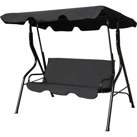 Costway – Balancelle de jardin 3 places – Structure en acier – Toit imperméable et résistant aux UV – Dimensions 170x110x153 cm – Confort optimal (1/5)