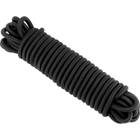 Corde élastique Noir - 8 mm x 10 m - pour la Fixation de la Cargaison, Les activités de Plein air et Le Bricolage (1/5)