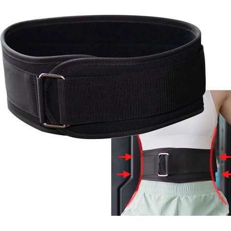 Ceinture d'entraînement ajustable pour le fitness et la musculation, support lombaire - Taille S (60-77 cm) - Noir (1/5)