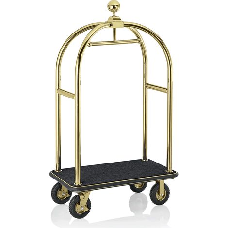 Chariot à bagages en Acier Inoxydable noir L 1130 mm l 620 mm H 1910 mm 1 - Was Germany