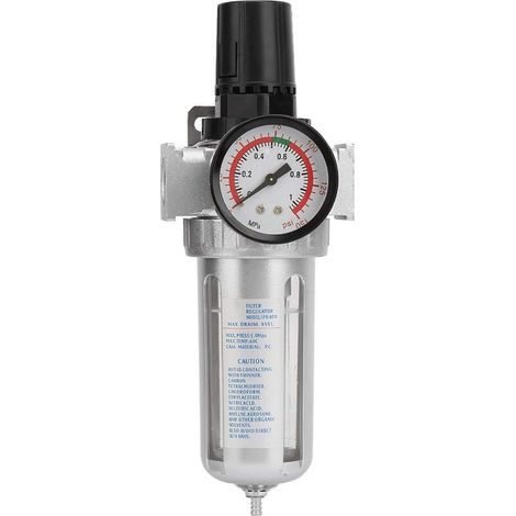 Rosvola Filtre régulateur lubrificateur pour air comprimé,Régulateur de Pression de Filtre à Air comprimé BSP 1/2in avec Jauge 0-150psi High (1/5)