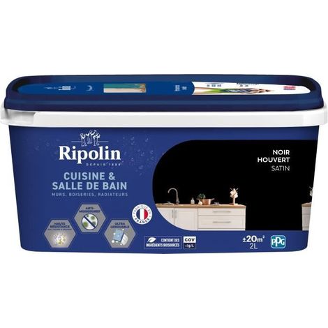 Wandfarbe, Holzverkleidungen, Decken, Heizkörper - RIPOLIN - Küche und Bad - 2 L - Schwarz Houvert