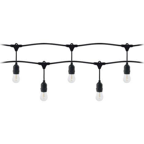 Guirnalda de luces, cable de 10 m, 10 focos + 10 bombillas LED de 1W E27, 3000K orno