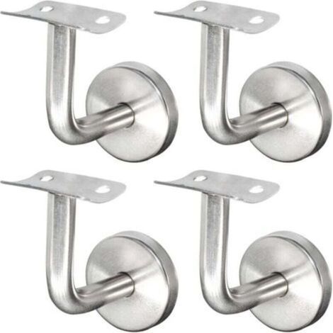 Support de main courante en acier inoxydable 304 pour rampe d'escalier, support mural, rampe en bois, argent (4 pièces), (1/4)